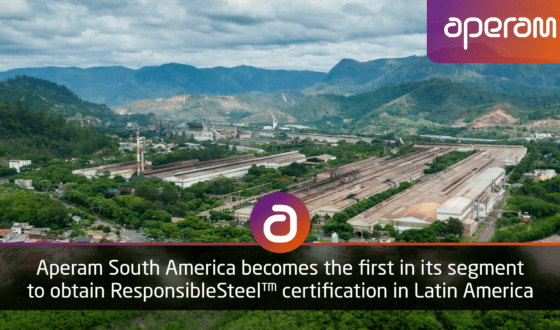 Aperam South America becomes the first in its segment to obtain ResponsibleSteel™ certification in Latin America